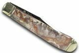 Pocket Knife with Lace Agate Inlays & Matching Base #370739-2